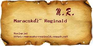 Maracskó Reginald névjegykártya